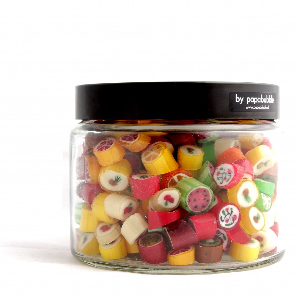 fruit candy in a 390gr jar